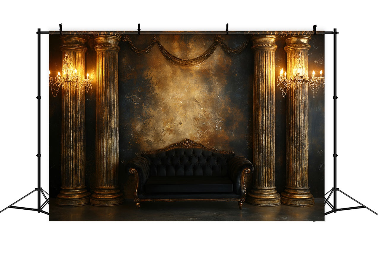 Boudoir Backdrop Vintage Gold Säule Zimmer Hintergrund BRP1-473