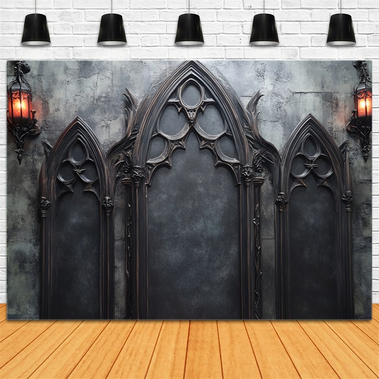 Backdrops für Boudoir Viktorianisch Gotisch Dreifach Fenster Backdrop BRP1-485