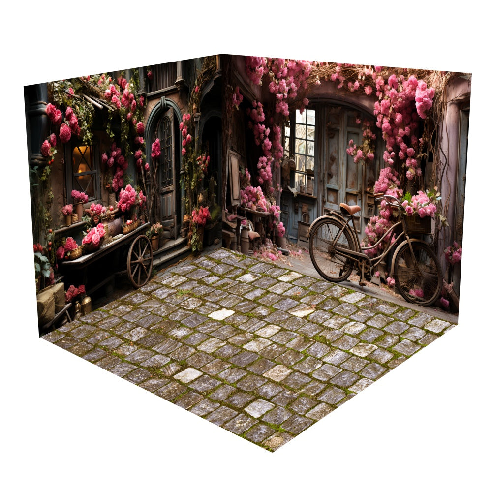 Vintage Street Pink Blooms Backdrop Room Set BRP1-62