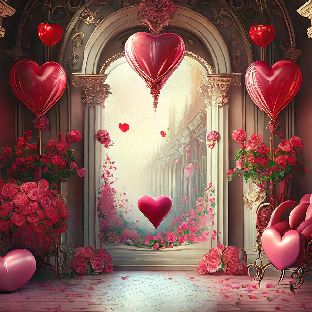 Backdrops Valentinstag Romantisch Ballon Herz Torbogen Backdrop BRP1-89