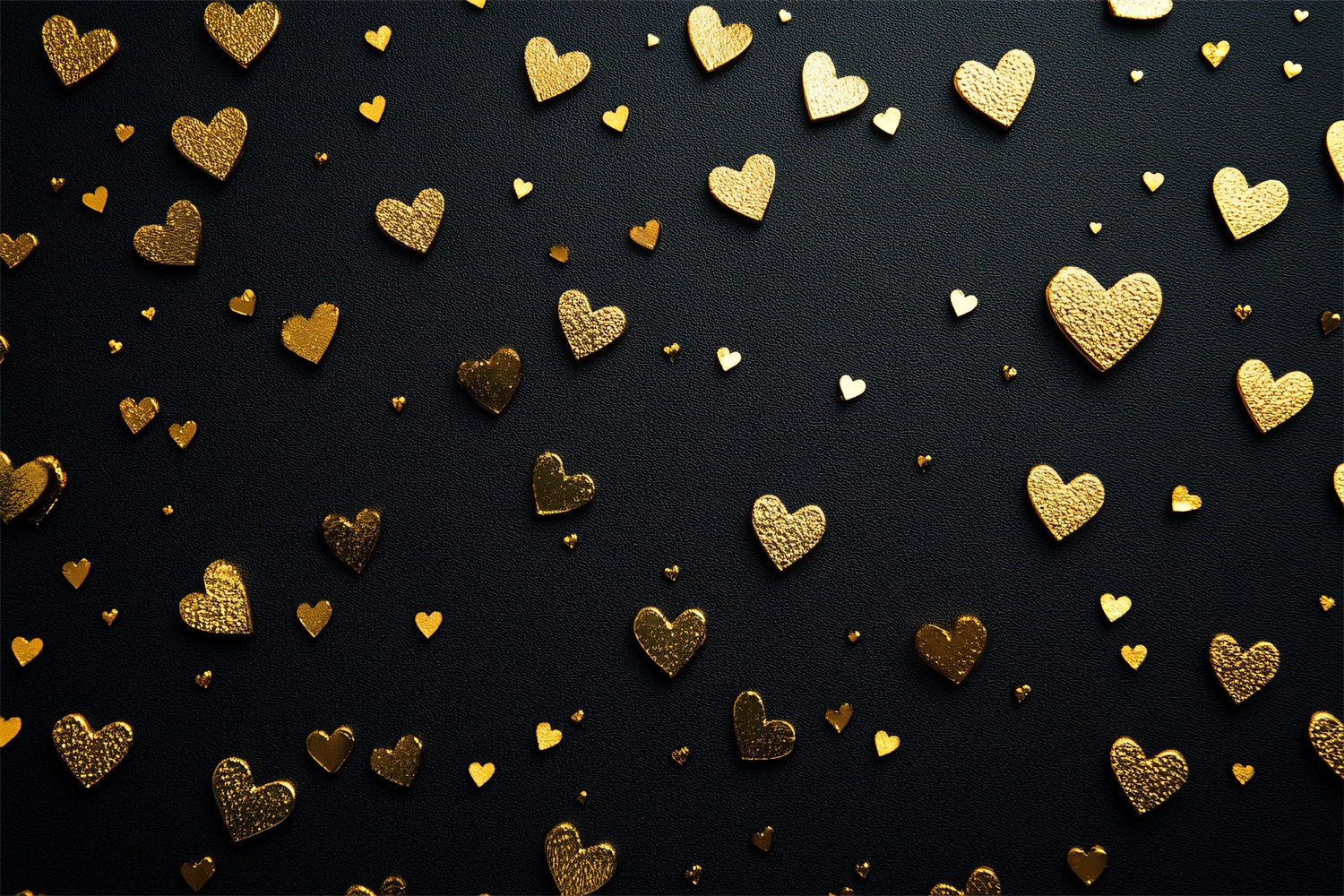 Valentinstag Backdrop Goldene Herzen Elegant Schwarz Backdrop BRP1-96