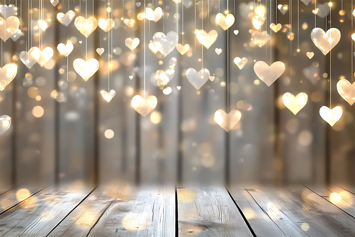 Valentinstag Fotohintergrund Weiches Glühen Goldenes Herz Hintergrund BRP1-98