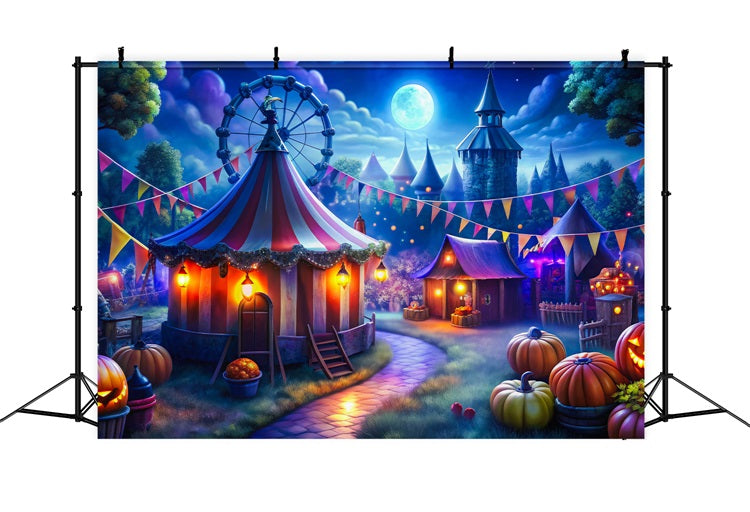 Halloween Fotohintergrund Dunkle Halloween Zirkusszene Hintergrund BRP10-173