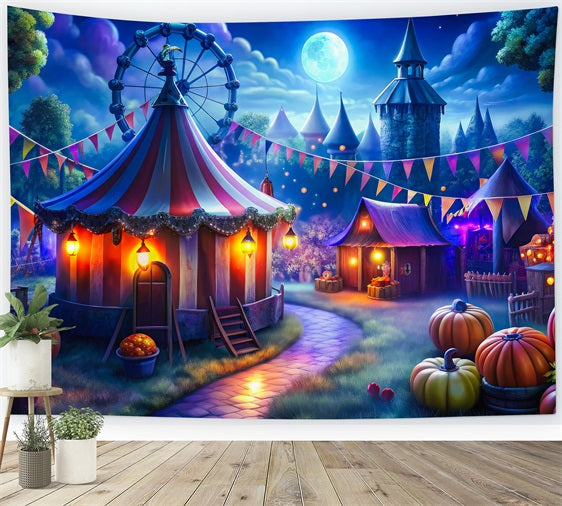 Halloween Fotohintergrund Dunkle Halloween Zirkusszene Hintergrund BRP10-173