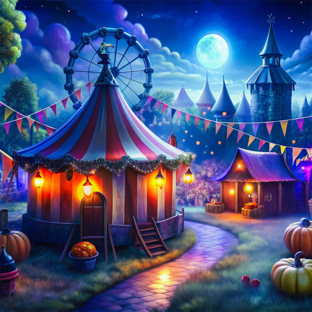 Halloween Fotohintergrund Dunkle Halloween Zirkusszene Hintergrund BRP10-173