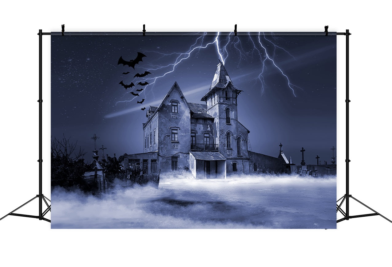 Halloween Hintergrund Blitz Fledermäuse Haunted House Hintergrund BRP10-215