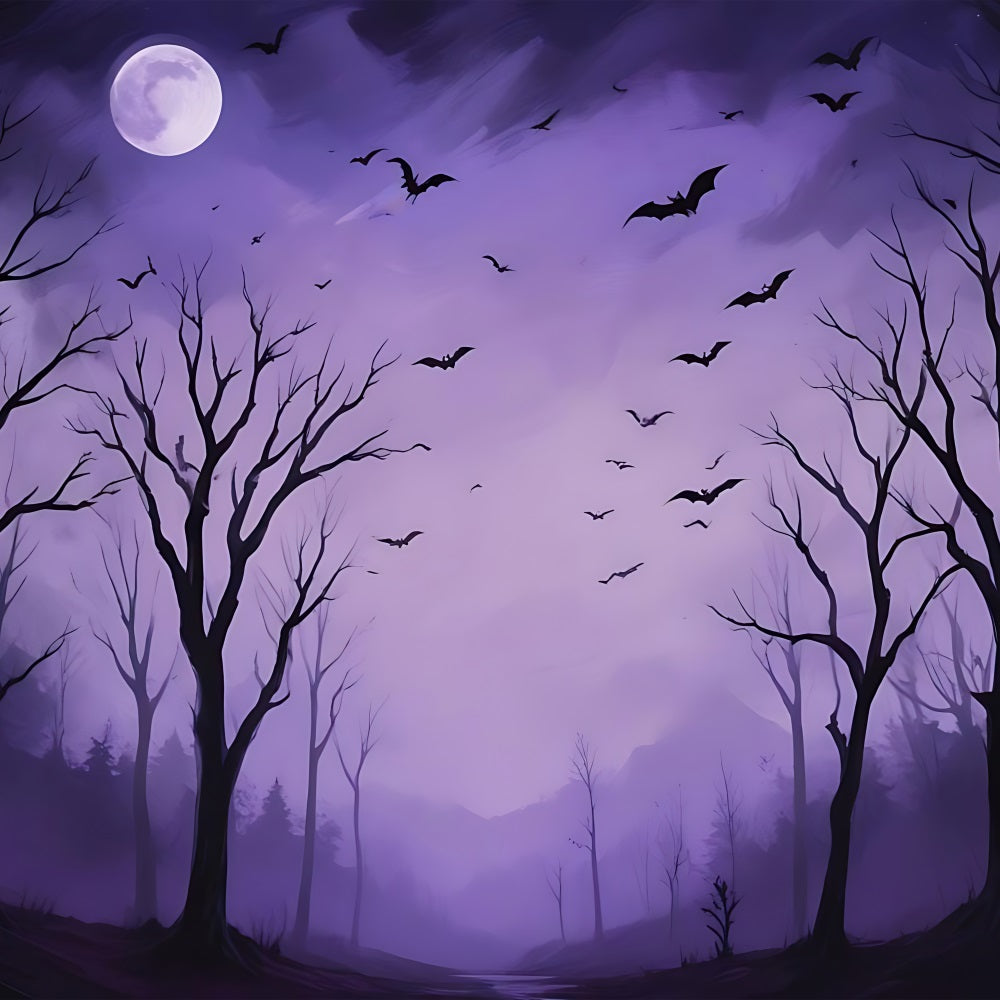 Halloween Hintergrund Design Nacht Lila Spukwald Hintergrund BRP10-217