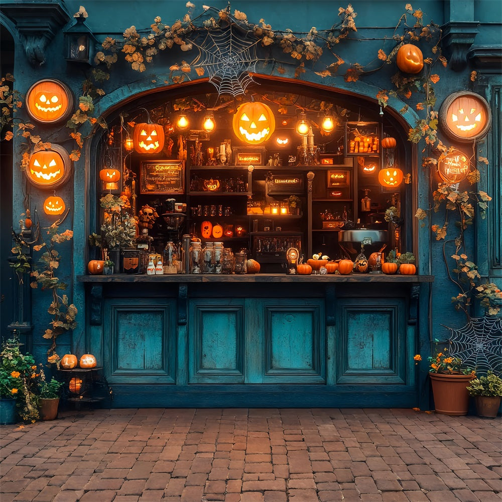 Hintergrund für Halloween Bar Glühende Kürbisse Hintergrund BRP10-219