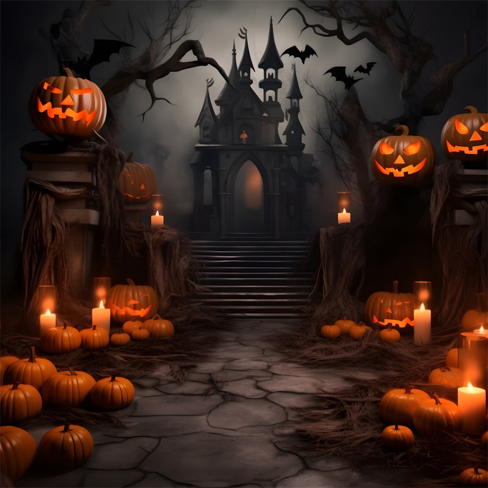 Halloween Castle Hintergrund Dark Gothic Creepy Pumpkins Hintergrund BRP10-229