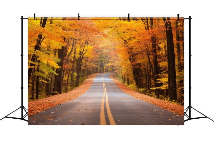 Herbst Hintergrund Scenic Fall Forest Driveway Road Hintergrund BRP10-236