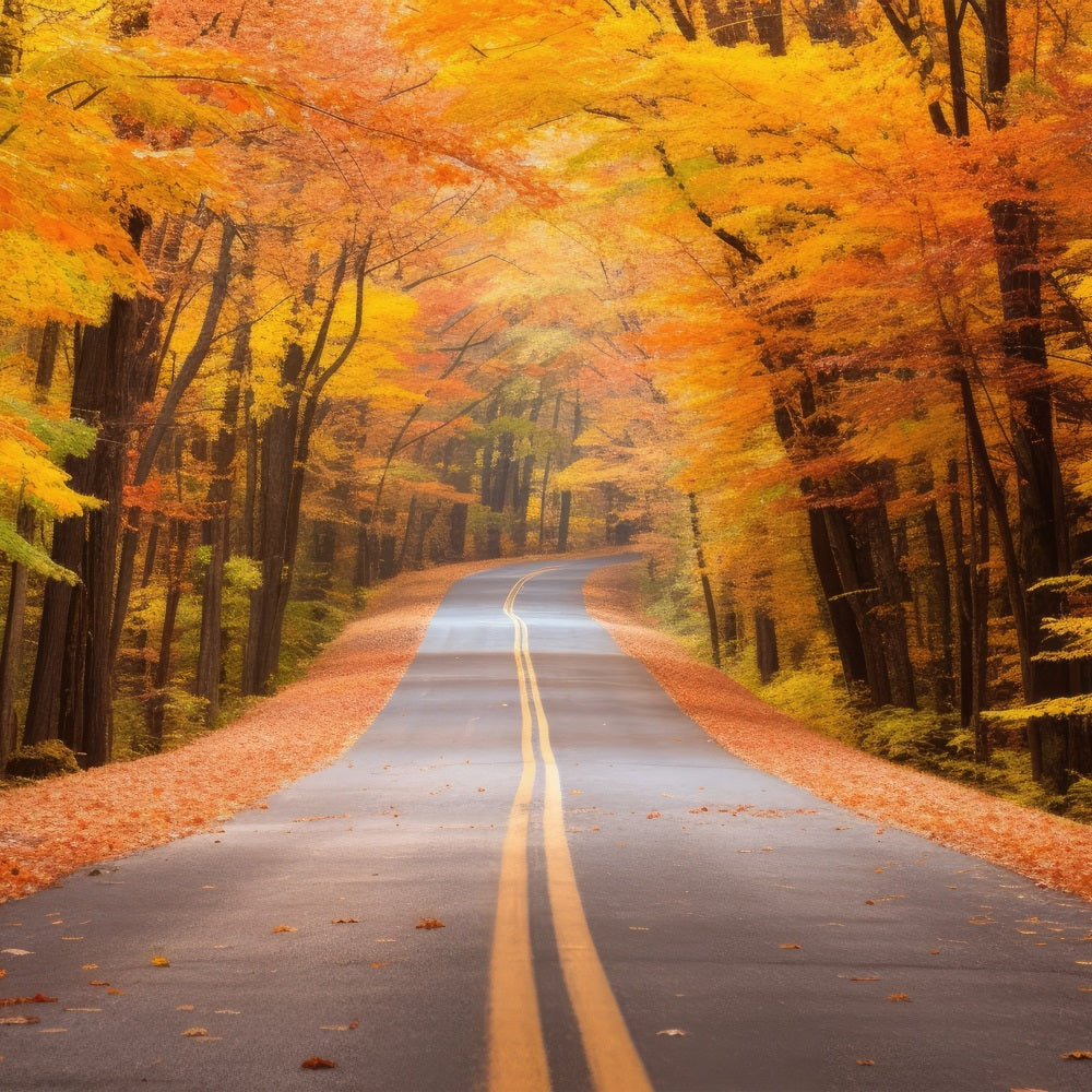 Herbst Hintergrund Scenic Fall Forest Driveway Road Hintergrund BRP10-236