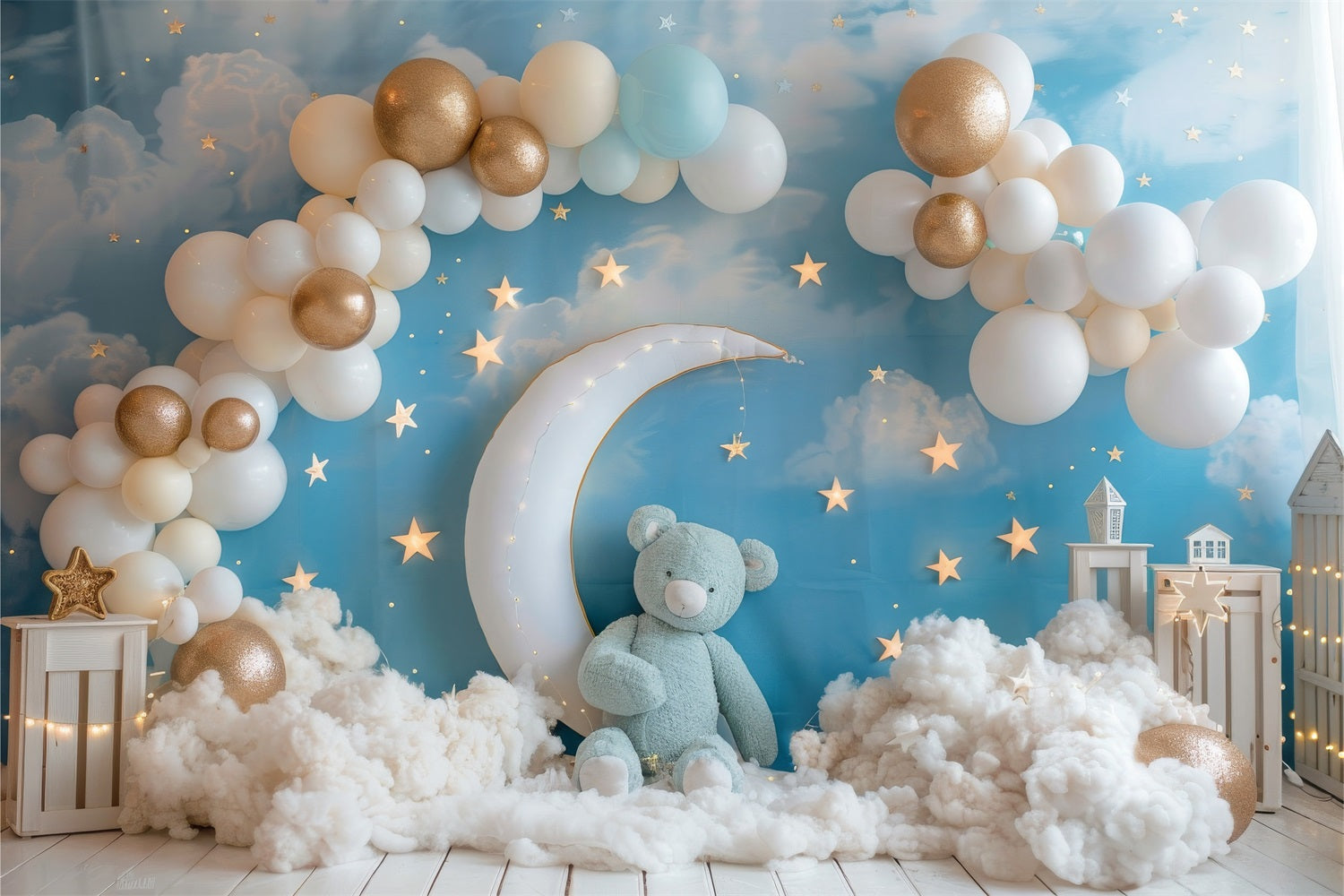 Hintergrund Geburtstag Nacht Himmel Mond Kinder Hintergrund BRP10-318