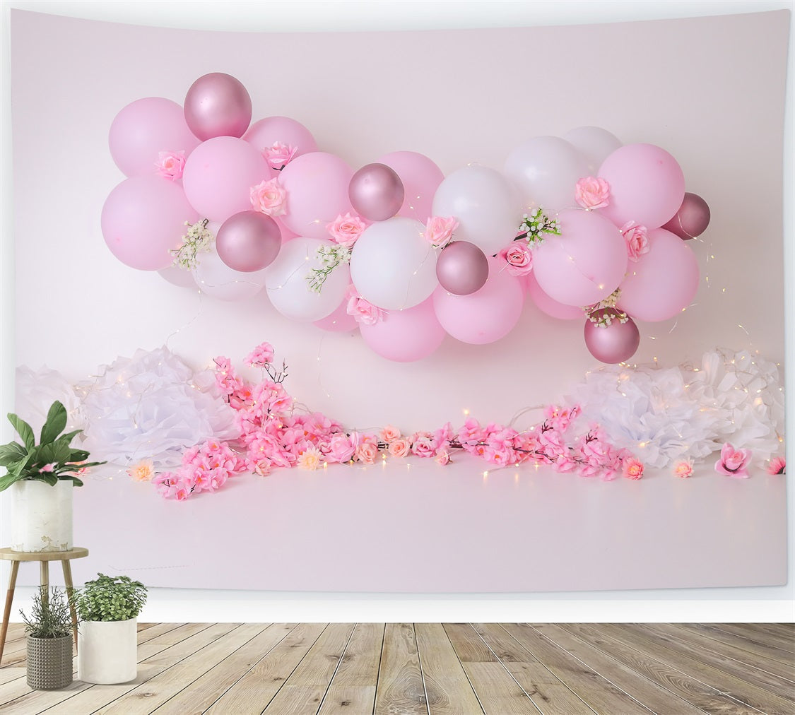 Rosa Geburtstag Hintergrund Rose Ballongirlande Hintergrund BRP10-338