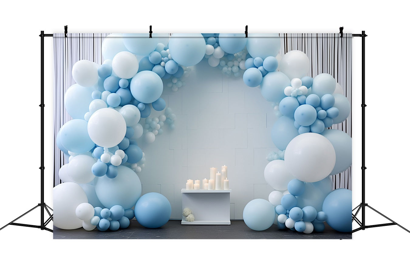 Geburtstag Party Hintergrund Design Ballonbogen Kerzen Hintergrund BRP10-350