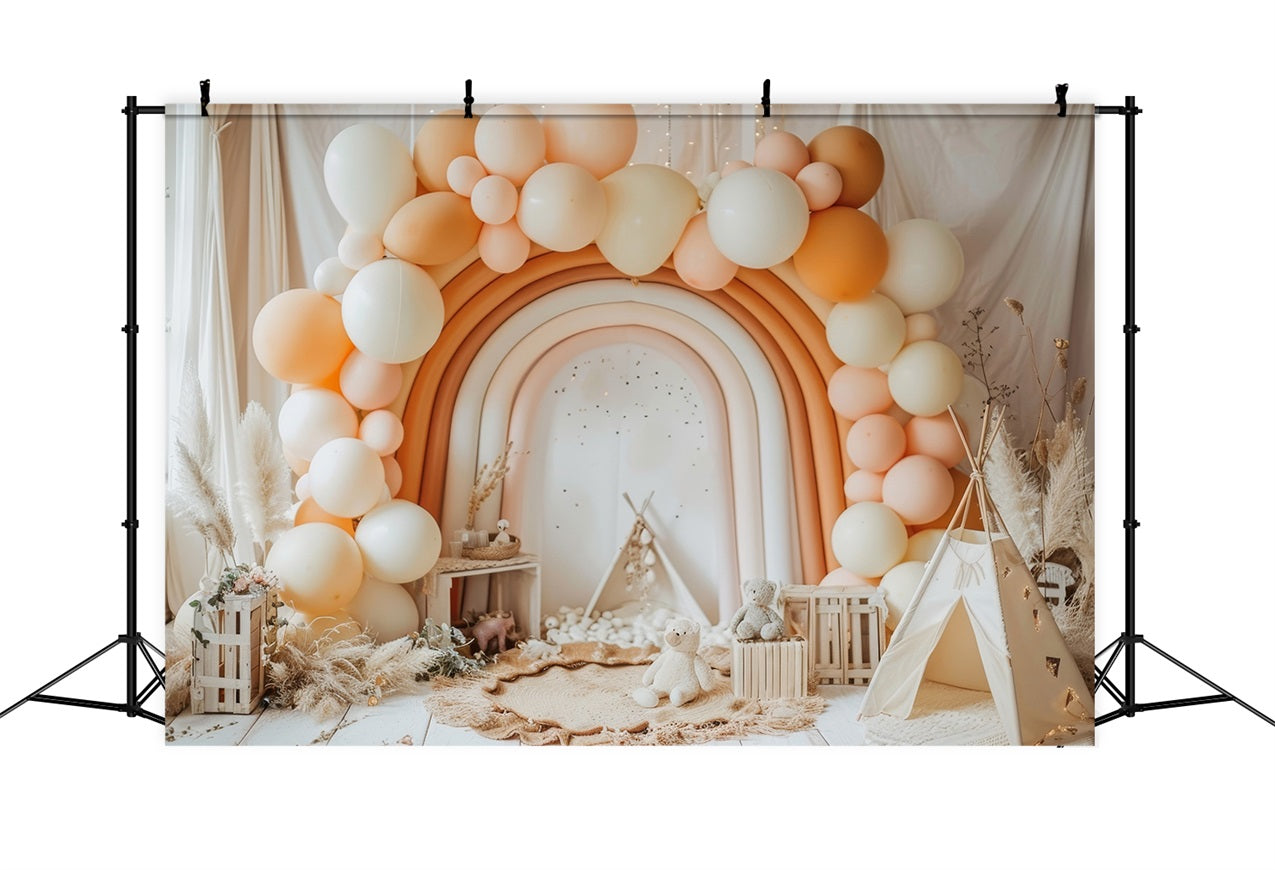 Geburtstag Fotohintergrund Ballon Regenbogen Hintergrund BRP10-352
