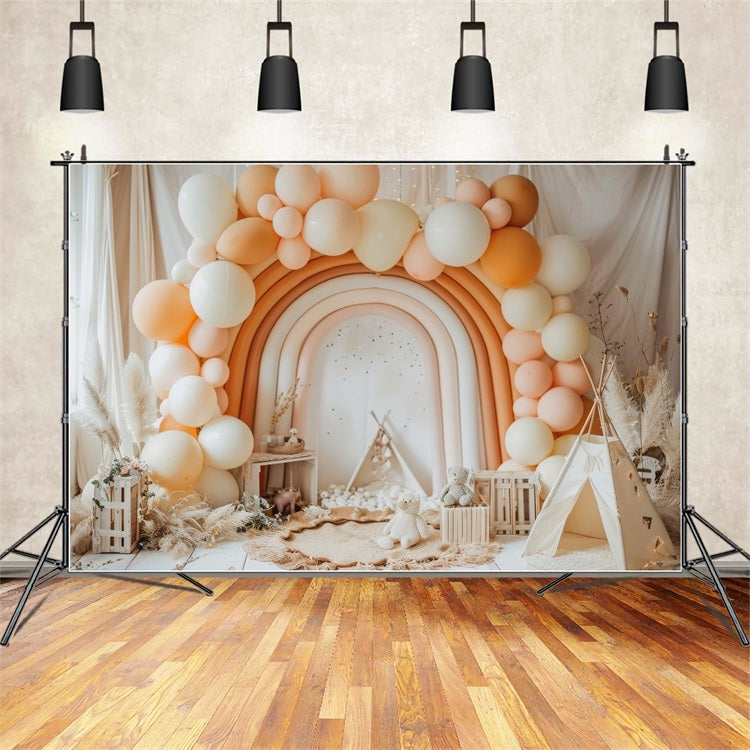 Geburtstag Fotohintergrund Ballon Regenbogen Hintergrund BRP10-352