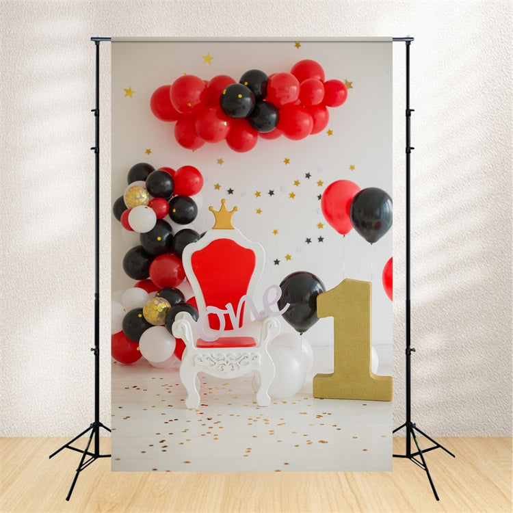 Alles Gute zum 1. Geburtstag Hintergrund Crown Throne Ballon Hintergrund BRP10-389