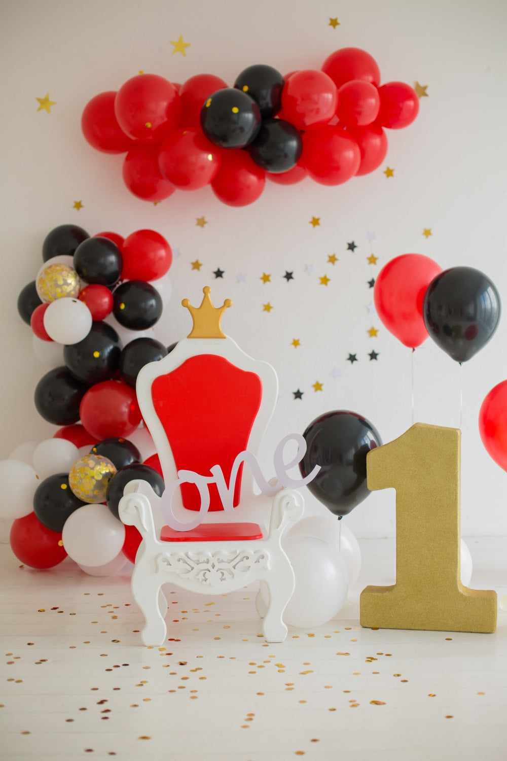 Alles Gute zum 1. Geburtstag Hintergrund Crown Throne Ballon Hintergrund BRP10-389