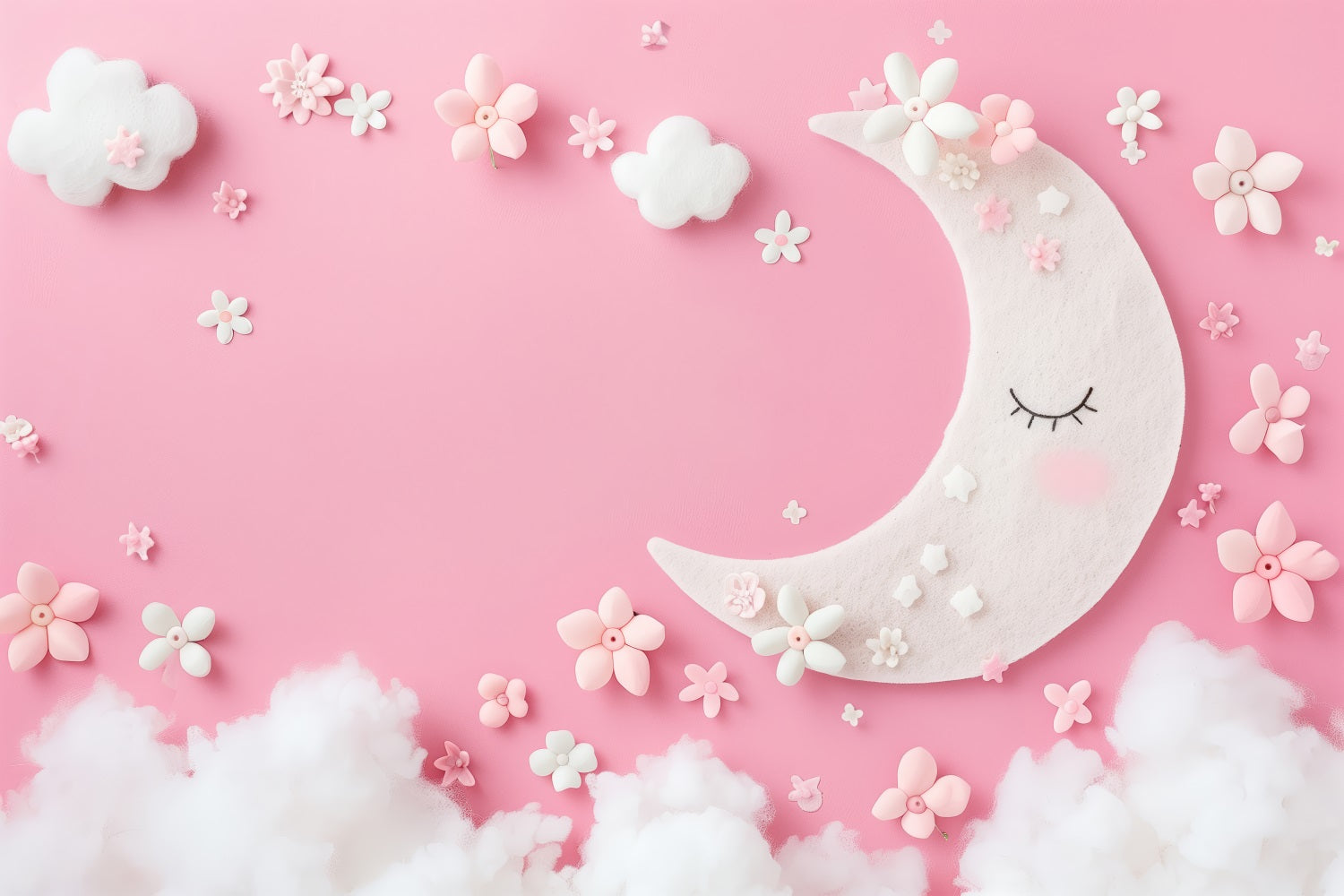 Geburtstag Hintergrund Wolken Rosa Mond Fantasy Hintergrund BRP10-392