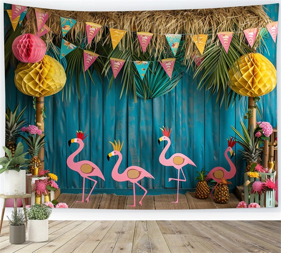 Hintergrund für Geburtstage Tropische Party Szene Flamingos Hintergrund BRP10-398