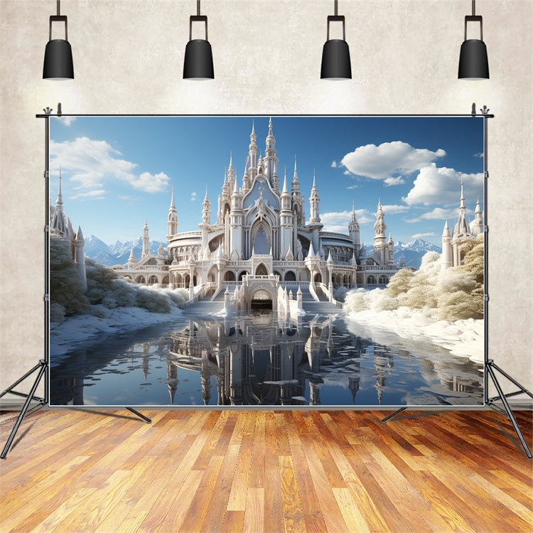 Winter Grand White Castle Eisige Reflektionen Hintergrund BRP10-40