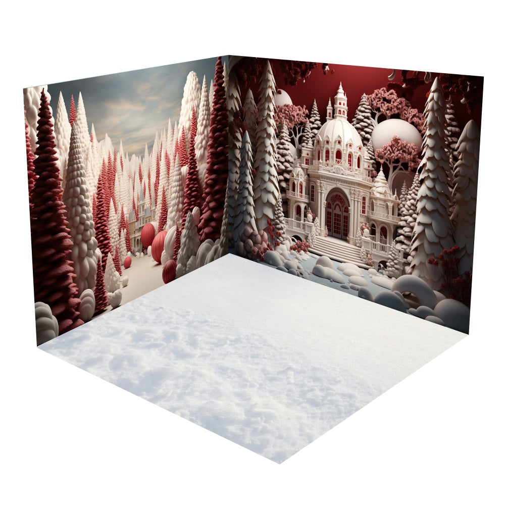 Winter Wonderland Palace Scene Backdrop Room Set BRP10-405