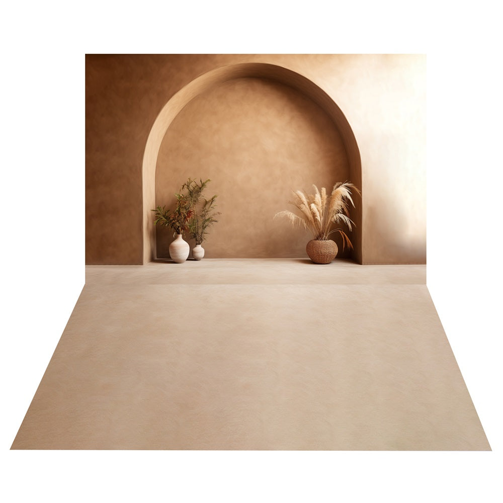 Boho Terracotta Bogen Hintergrund+Matter Sand Boden Hintergrund BRP10-499