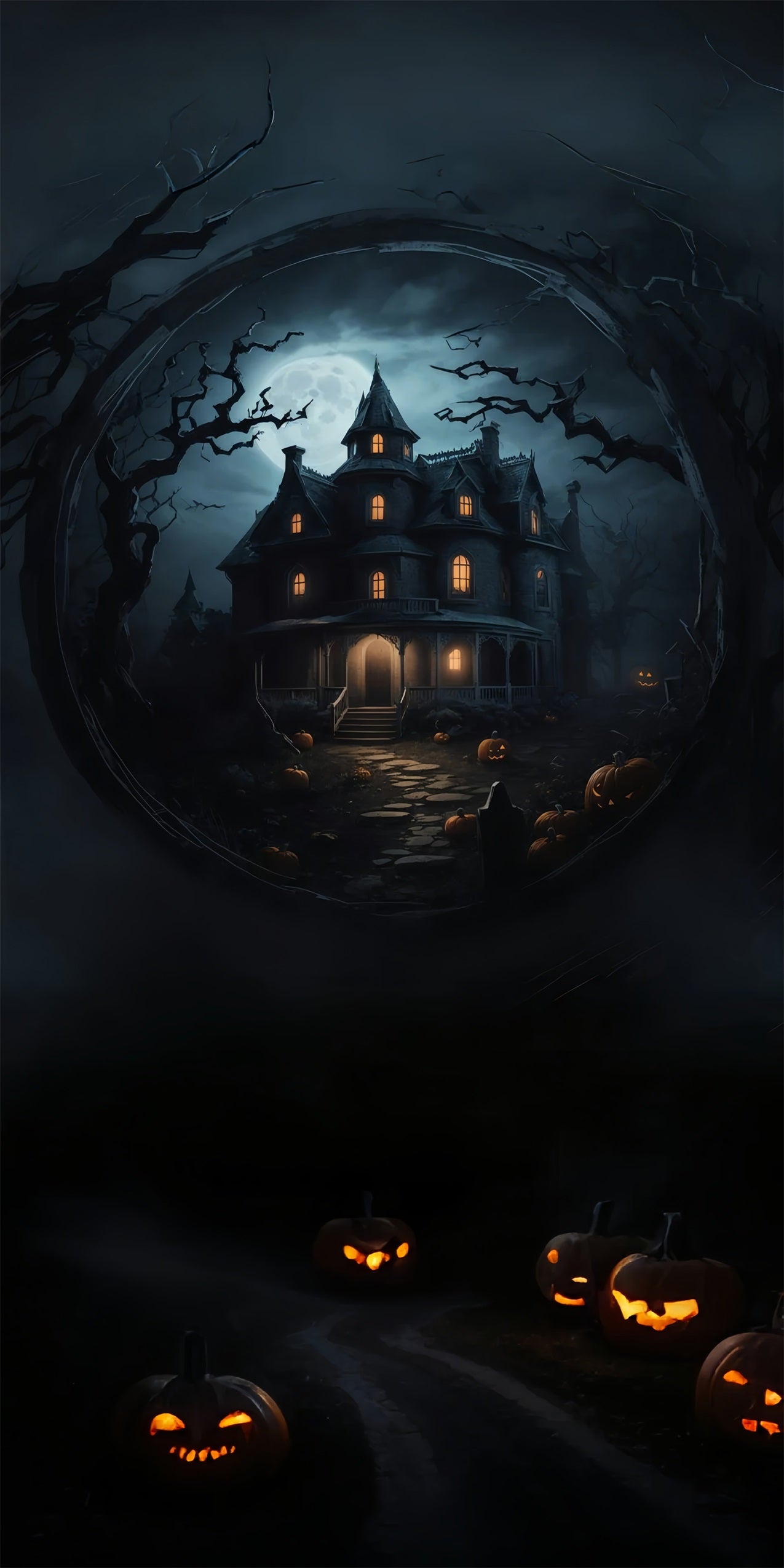 Halloween Haus Sweep Creepy Pumpkin Trail Hintergrund BRP10-510