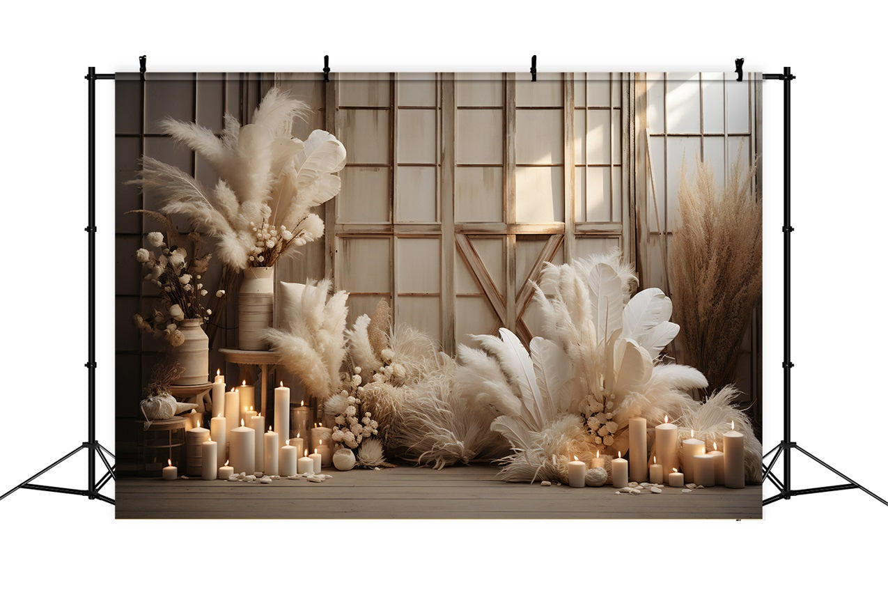 Boho-Hintergrund Pampas-Feder-Dekor-Hintergrund BRP10-575