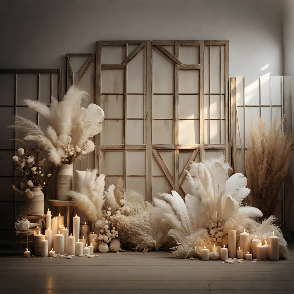 Boho-Hintergrund Pampas-Feder-Dekor-Hintergrund BRP10-575