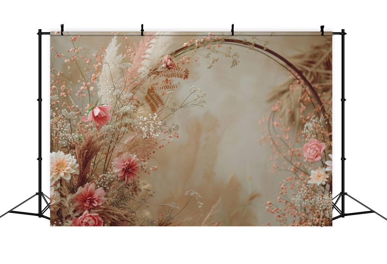 Boho Floral Hintergrund Rosa Pampas Display Hintergrund BRP10-579