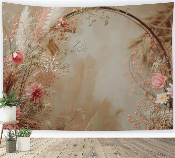 Boho Floral Hintergrund Rosa Pampas Display Hintergrund BRP10-579