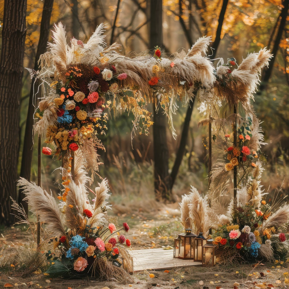 Boho Hintergrund Design Herbst Blume Bogen Hintergrund BRP10-589