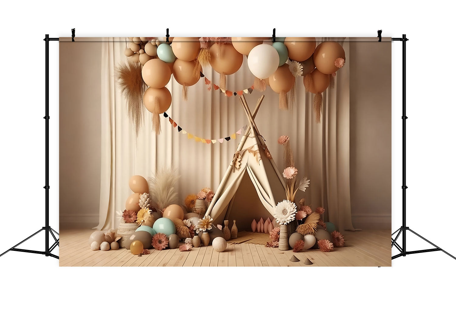 Boho Hintergrund Diy Teepee Ballon Party Hintergrund BRP10-597