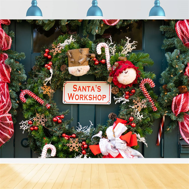 Weihnachten Backdrop Fotos Santa's Workshop Dekorationen Backdrop BRP10-632