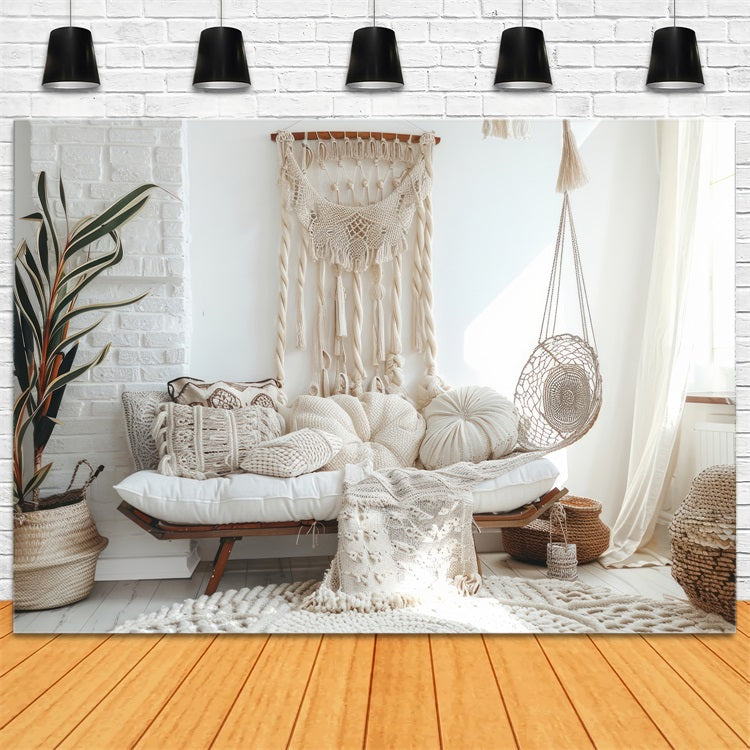 Boho inspirierte Zimmer gewebte Wandkunst Hintergrund BRP10-83