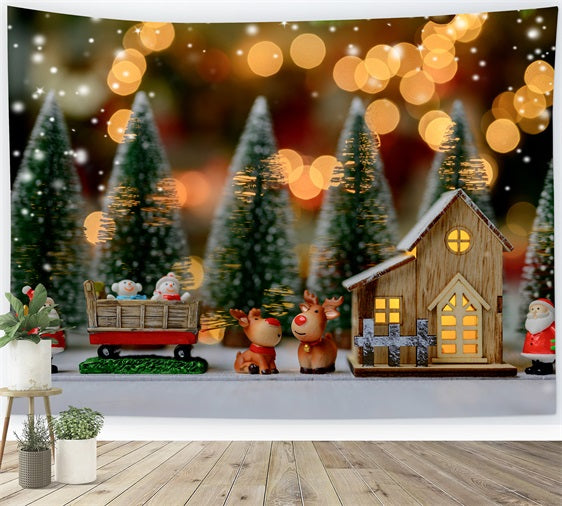 Weihnachtsfotografie Backdrop Cute Santa Rentier Hintergrund BRP11-124