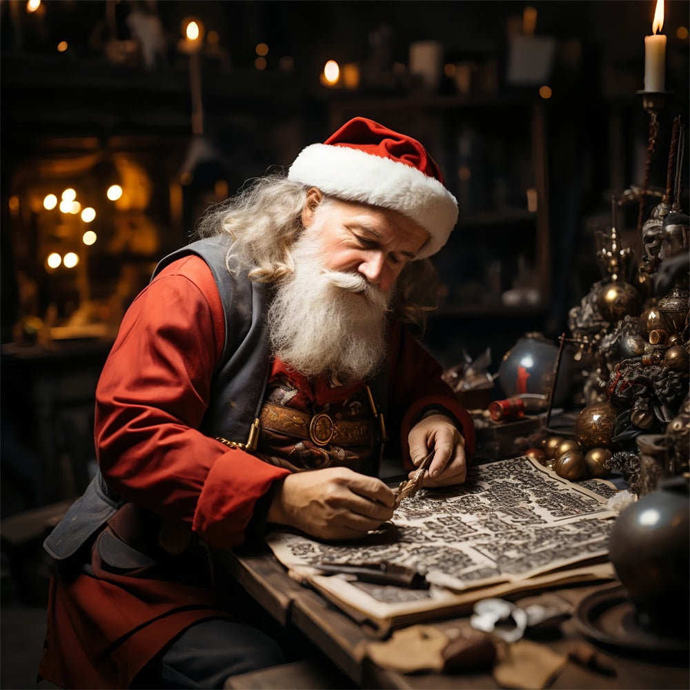 Weihnachtsmotiv Santa Crafting Workshop Hintergrund BRP11-135