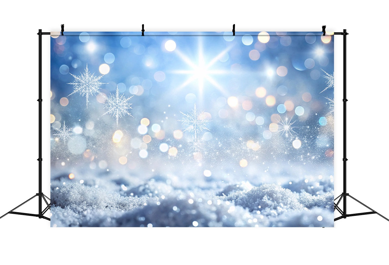 Backdrops für Weihnachten Icy Blue Bokeh Snowflake Backdrop BRP11-147