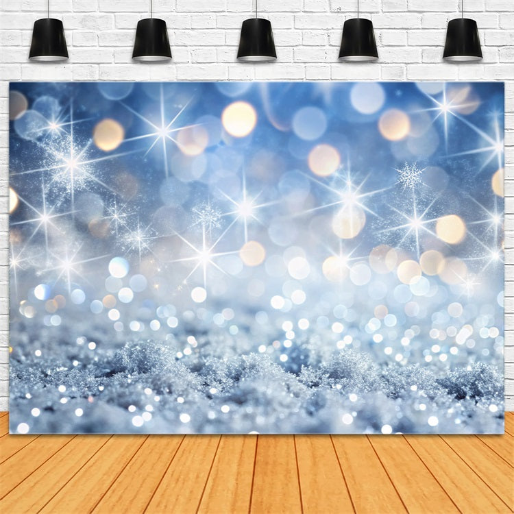 Backdrops Weihnachten Gefrorenes Licht Funkelnder Schnee Bokeh Backdrop BRP11-148