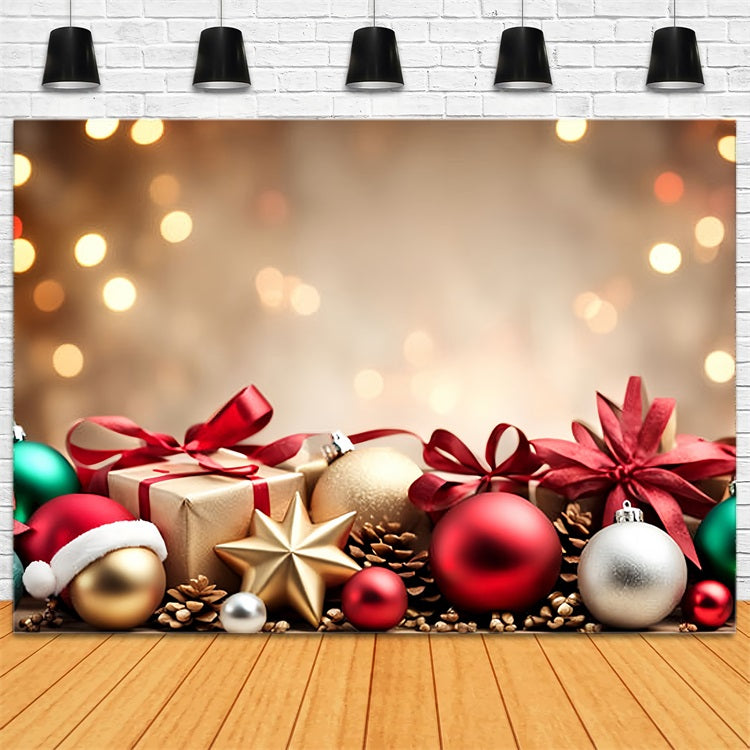 Weihnachten Fotohintergrund Ornamente Bokeh Glow Backdrop BRP11-152