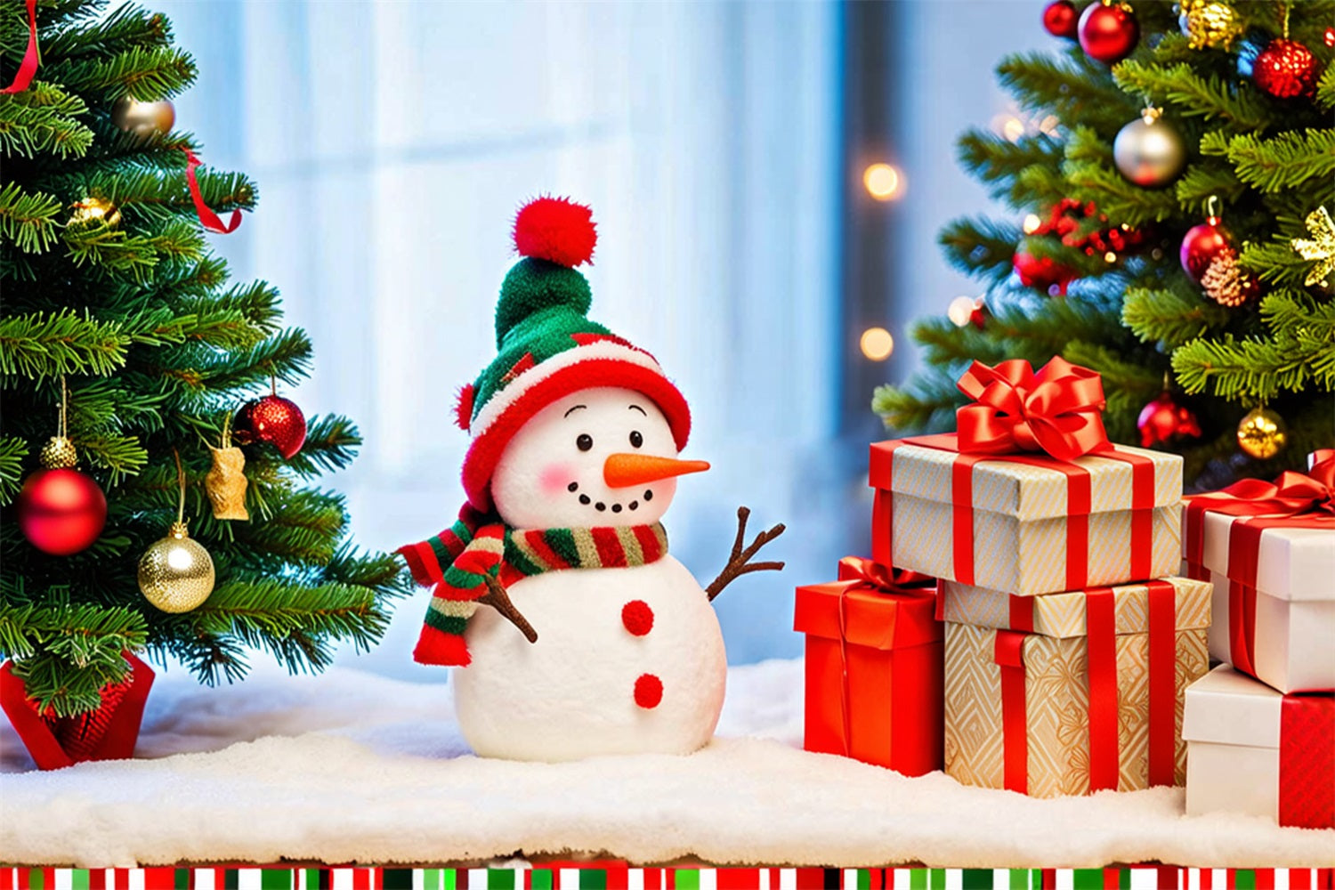 Backdrops für Weihnachten Schneemann Baum Geschenke Backdrop BRP11-206