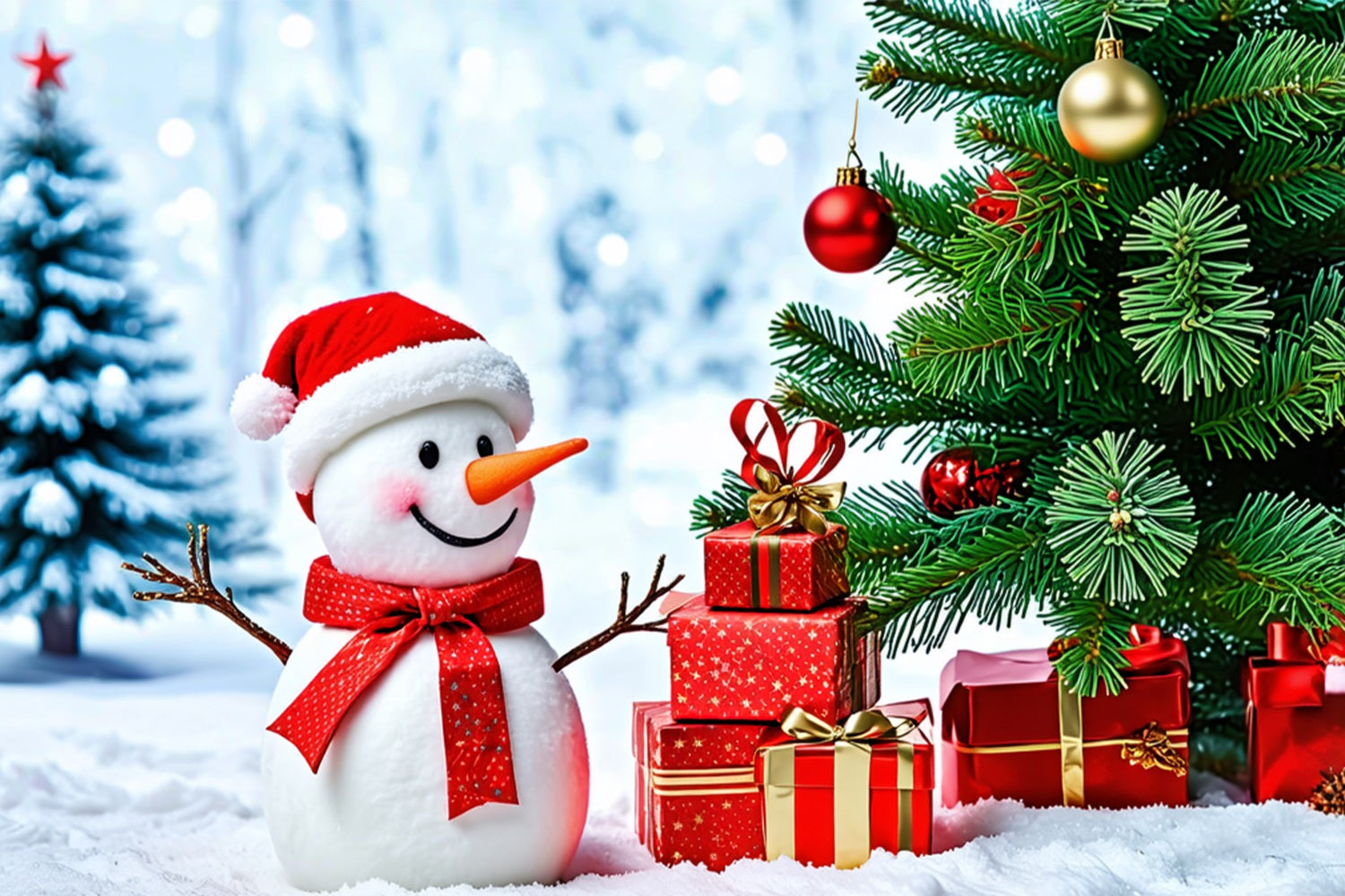 Frohe Weihnachten Backdrop Schneemann Verschneite Kulisse Backdrop BRP11-207