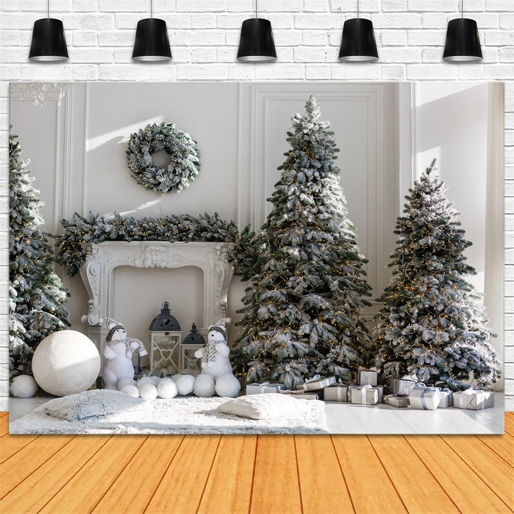 Wachsender Weihnachtsbaum Backdrop Frosted Hearth Setting Backdrop BRP11-208