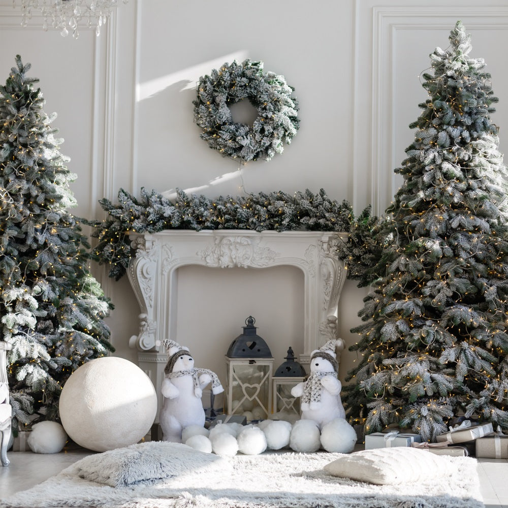 Wachsender Weihnachtsbaum Backdrop Frosted Hearth Setting Backdrop BRP11-208