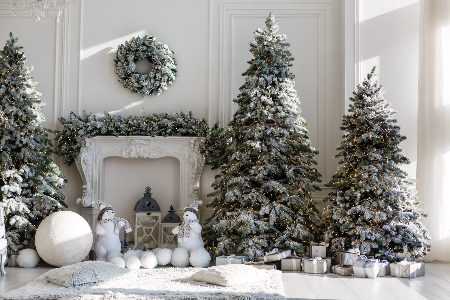 Wachsender Weihnachtsbaum Backdrop Frosted Hearth Setting Backdrop BRP11-208