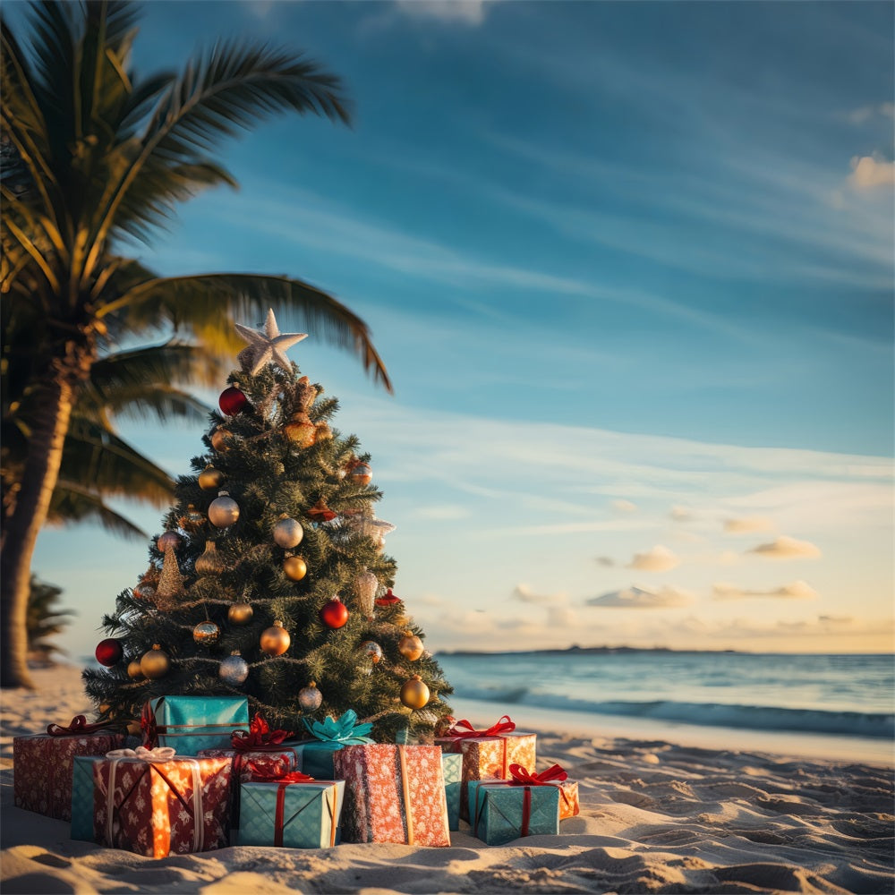 Weihnachten Foto Booth Hintergrund Baum Strand Dekor Hintergrund BRP11-228