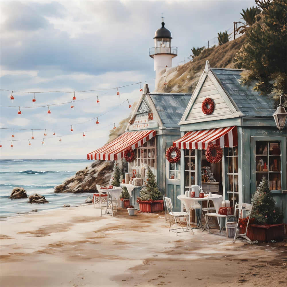 Weihnachts Hintergrund Außenbereich Seaside Tables Awning Backdrop BRP11-234