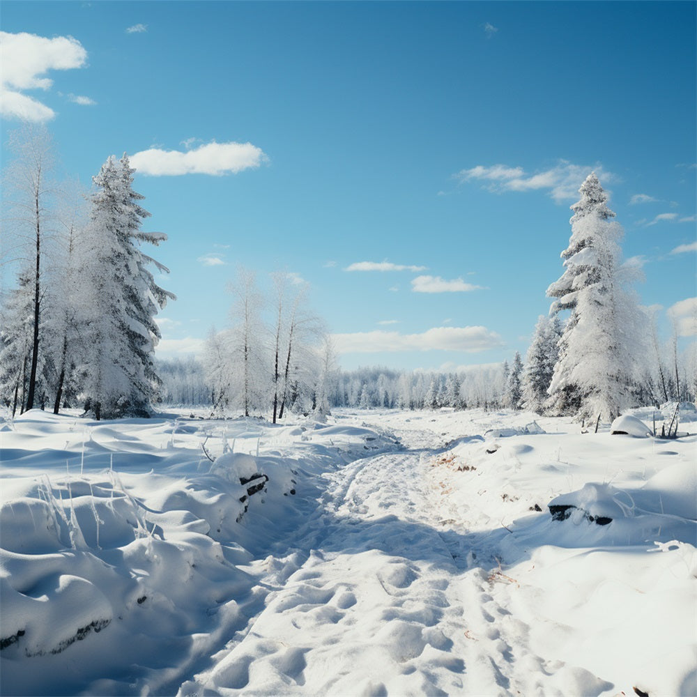 Winter Wälder Hintergrund Vereiste Bäume Blauer Himmel Hintergrund BRP11-266