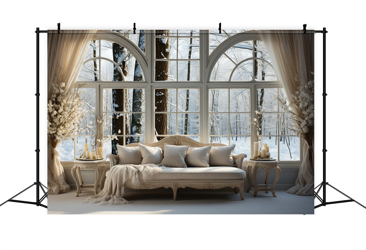 Winter Hintergrund Fensterszene Wald Hintergrund BRP11-268